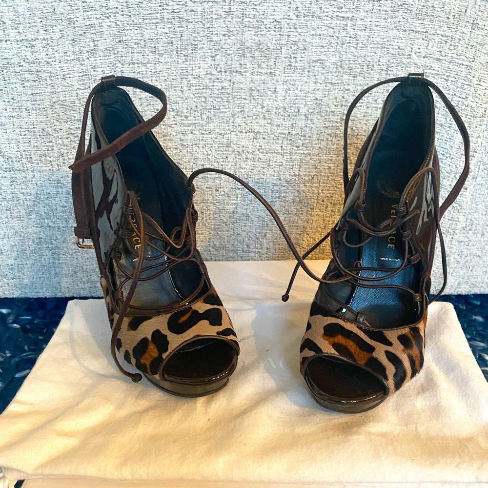 Versace Ankle Strap Platforms